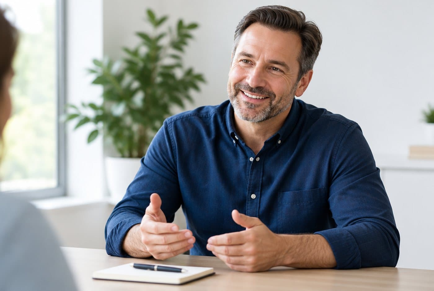 A licensed insurance advisor on a call with a client